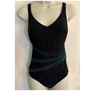 Anita Gizella Black and Teal Women's Swimsuit with underwire bra support